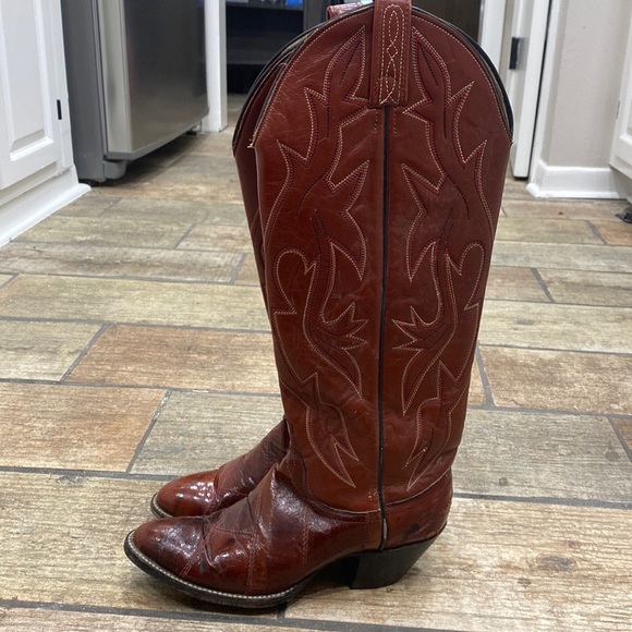 Dan Post Women’s‎ Exotic Leather Almond Toe Buckaroo Boots - Picture 1 of 13